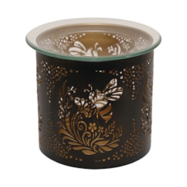 Tealight Wax Melter and Candle Holder - Black & Gold Bee 10.5cm