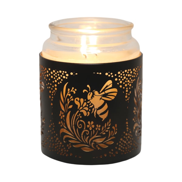 Tealight Wax Melter and Candle Holder - Black & Gold Bee 10.5cm