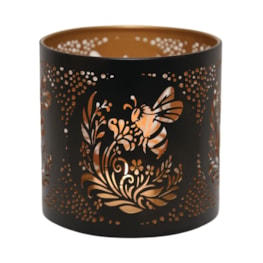 Tealight Wax Melter and Candle Holder - Black & Gold Bee 10.5cm