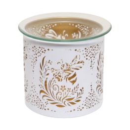 Tealight Wax Melter and Candle Holder - White & Gold Bee 10.5cm Tealight Wax Melter and Candle Holder - White & Gold Bee 10.5cm