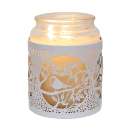 Tealight Wax Melter and Candle Holder - White & Gold Bird 10.5cm