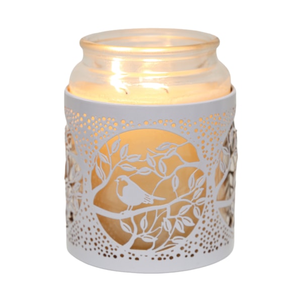 Tealight Wax Melter and Candle Holder - White & Gold Bird 10.5cm
