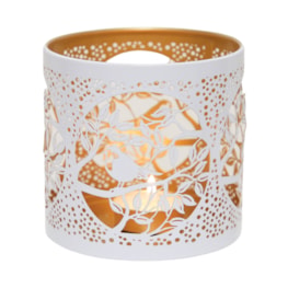 Tealight Wax Melter and Candle Holder - White & Gold Bird 10.5cm