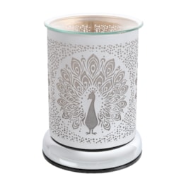 Electric Wax Melter Touch - White Silhouette Peacock 17cm