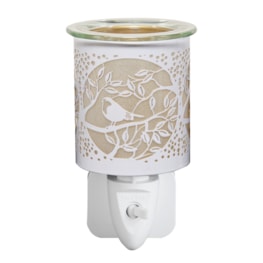 Wax Melter Plug In - White & Gold Silhouette Bird 13cm