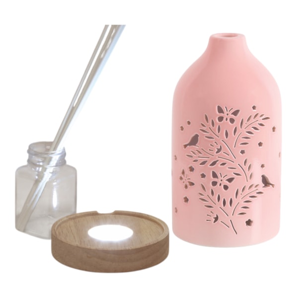 LED Ceramic Diffuser Bird Pink 19cm
