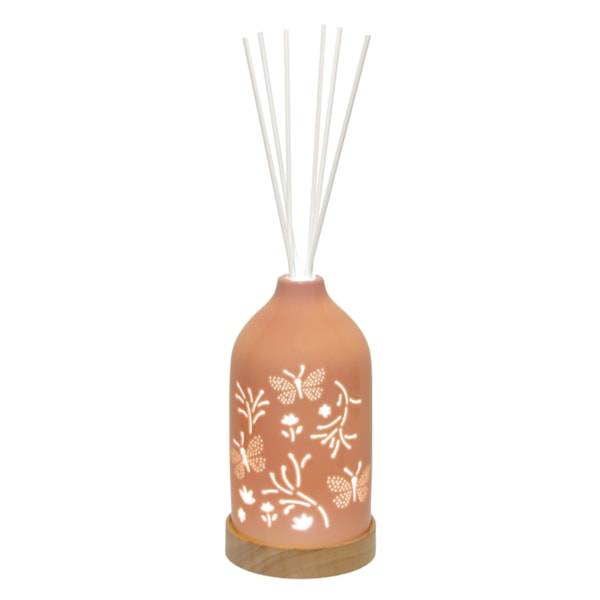 LED Ceramic Diffuser Butterfly Pink 19cm