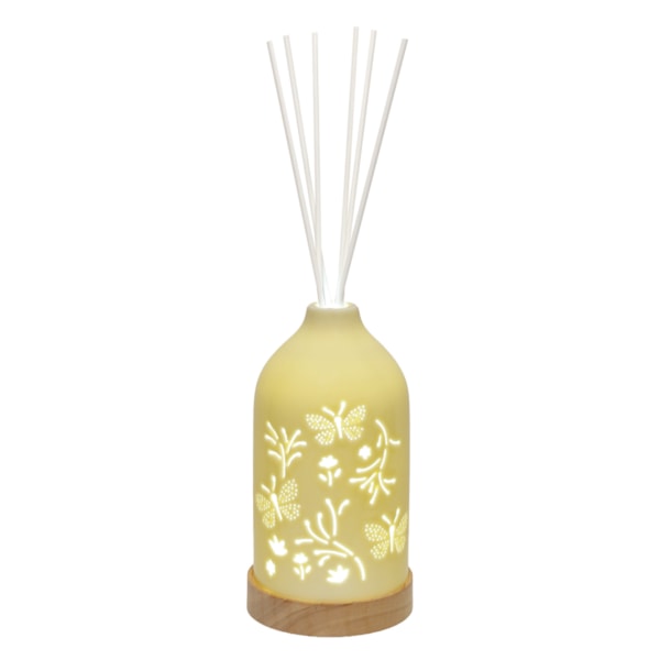 LED Ceramic Diffuser Butterfly Yellow 19cm