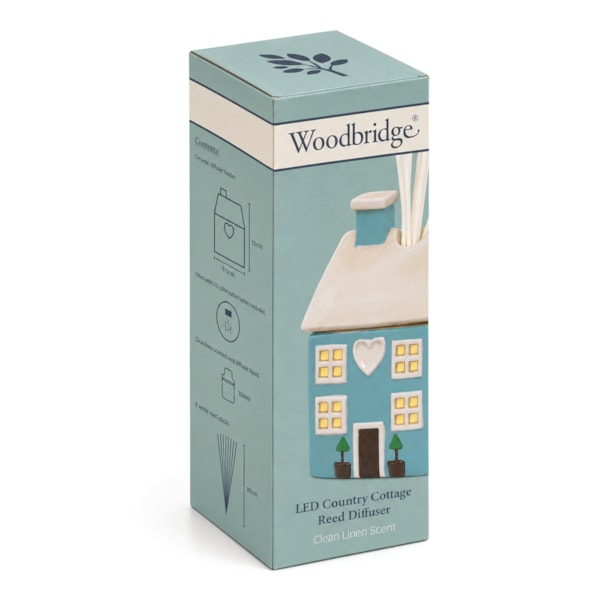 LED Blue Country Cottage Reed Diffuser