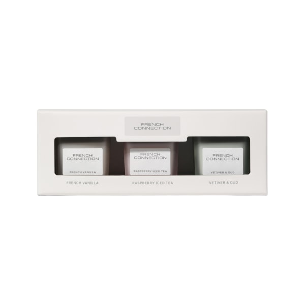 Square Range Trio of Candles Set by French Connection 3 X 55g Square Range Trio of Candles Set by French Connection 3 X 55g