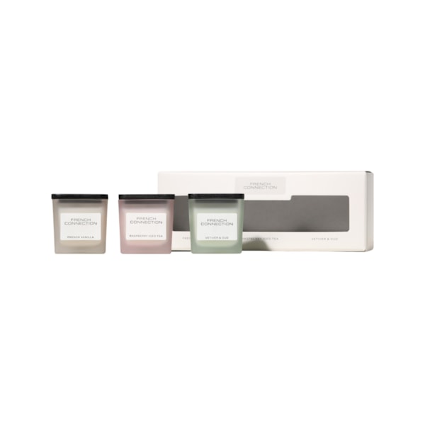 Square Range Trio of Candles Set by French Connection 3 X 55g