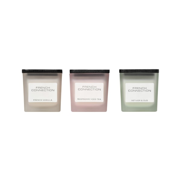 Square Range Trio of Candles Set by French Connection 3 X 55g