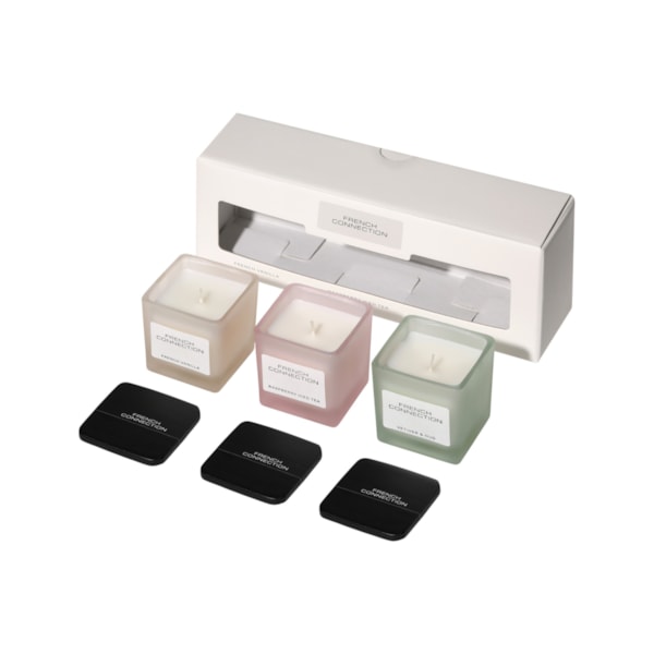 Square Range Trio of Candles Set by French Connection 3 X 55g Square Range Trio of Candles Set by French Connection 3 X 55g