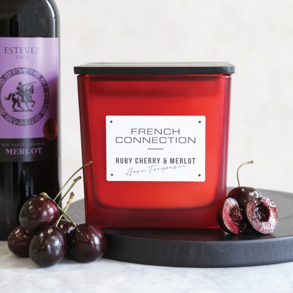 Ruby Cherry & Merlot Candle by French Connection 800g Ruby Cherry & Merlot Candle by French Connection 800g