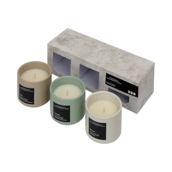 The Stone Collection Trio of Candles Set by French Connection 3 x 140g The Stone Collection Trio of Candles Set by French Connection 3 x 140g
