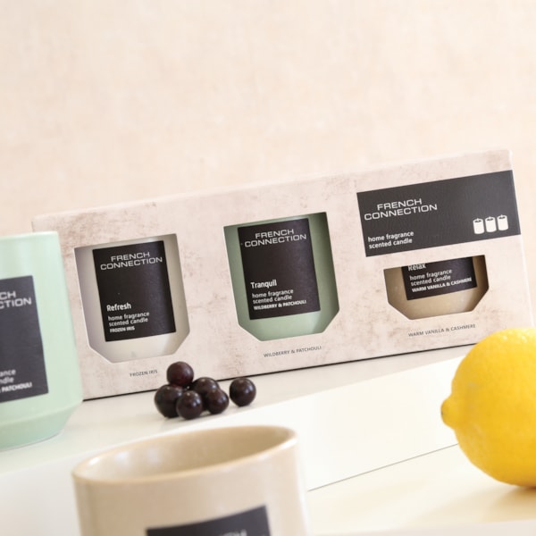 The Stone Collection Trio of Candles Set by French Connection 3 x 140g