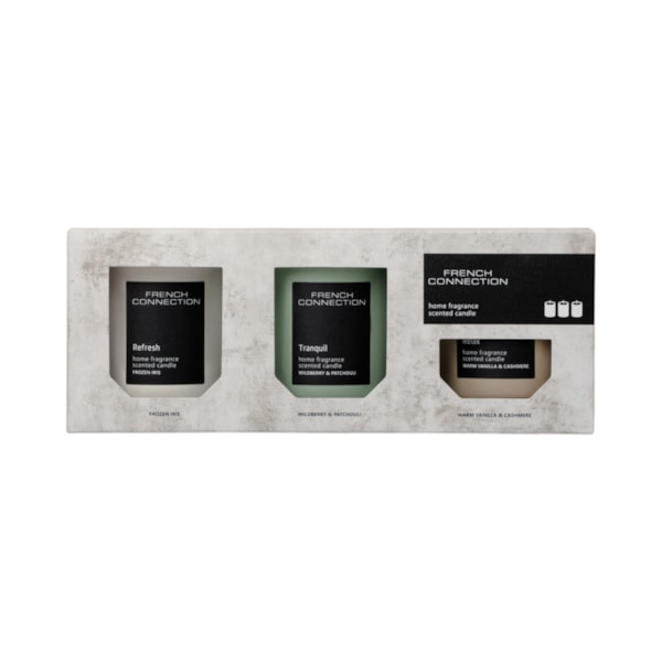 The Stone Collection Trio of Candles Set by French Connection 3 x 140g The Stone Collection Trio of Candles Set by French Connection 3 x 140g