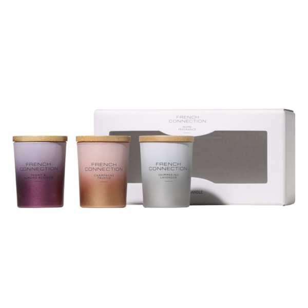 Metallic Collection Trio of Candles Set by French Connection 3 x 47g