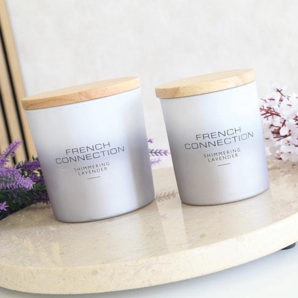 Shimmering Lavender Candle by French Connection 331g Shimmering Lavender Candle by French Connection 331g