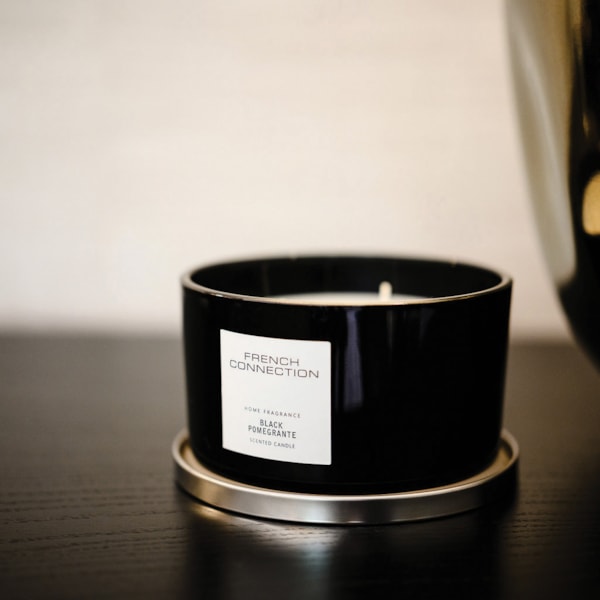 Black Pomegrante Candle by French Connection 431G Black Pomegrante Candle by French Connection 431G