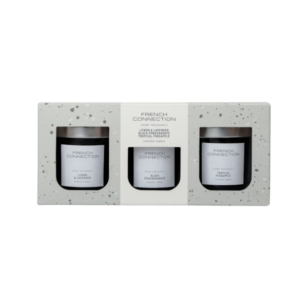 Black Collection Trio of Candle Set by French Connection 3x64g Black Collection Trio of Candle Set by French Connection 3x64g
