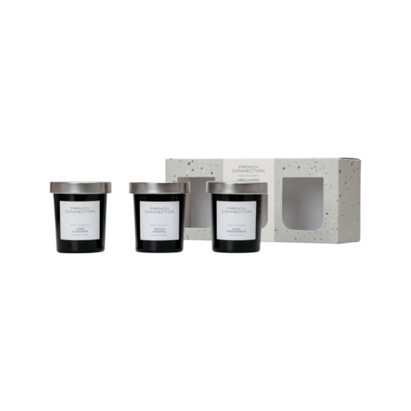 Black Collection Trio of Candle Set by French Connection 3x64g