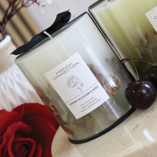 Cherry Blossom & Rose Candle by French Connection 660g Cherry Blossom & Rose Candle by French Connection 660g