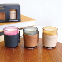 Leather Range Trio of Candles Set by French Connection 3x54g Candles Leather Range Trio of Candles Set by French Connection 3x54g Candles