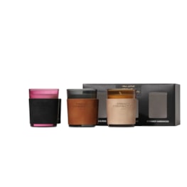 Leather Range Trio of Candles Set by French Connection 3x54g Candles