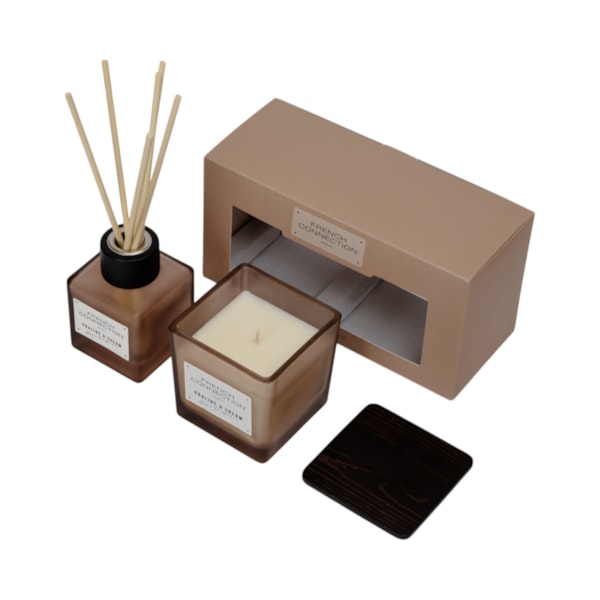 Praline Cream Candle & Diffuser Gift Set by French Connection 100ml/220g Praline Cream Candle & Diffuser Gift Set by French Connection 100ml/220g