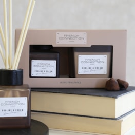 Praline Cream Candle & Diffuser Gift Set by French Connection 100ml/220g Praline Cream Candle & Diffuser Gift Set by French Connection 100ml/220g