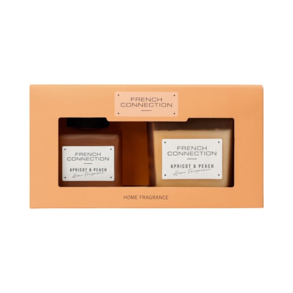 Apricot Peach Candle & Diffuser Gift Set by French Connection 100ml/220g Apricot Peach Candle & Diffuser Gift Set by French Connection 100ml/220g