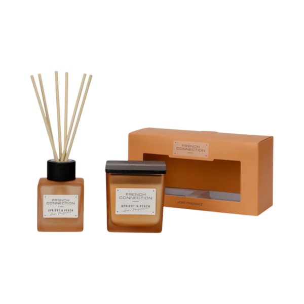 Apricot Peach Candle & Diffuser Gift Set by French Connection 100ml/220g Apricot Peach Candle & Diffuser Gift Set by French Connection 100ml/220g