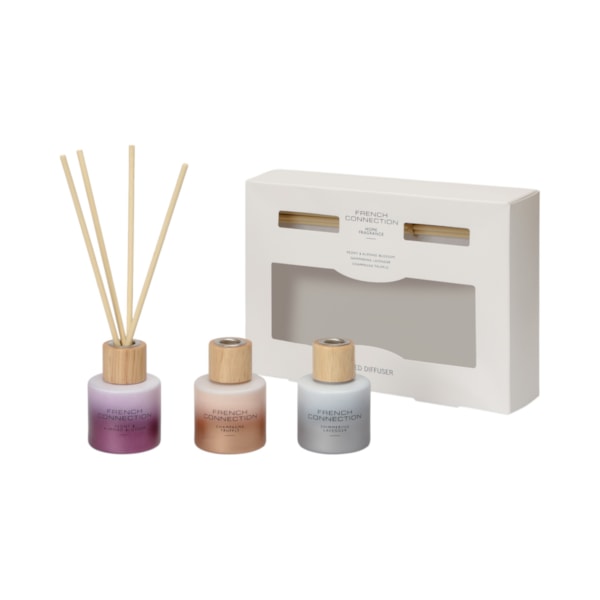 The Metallic Collection Diffuser gift set by French Connection 3 x 50ml The Metallic Collection Diffuser gift set by French Connection 3 x 50ml