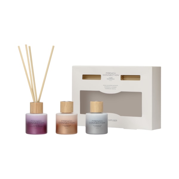 The Metallic Collection Diffuser gift set by French Connection 3 x 50ml The Metallic Collection Diffuser gift set by French Connection 3 x 50ml