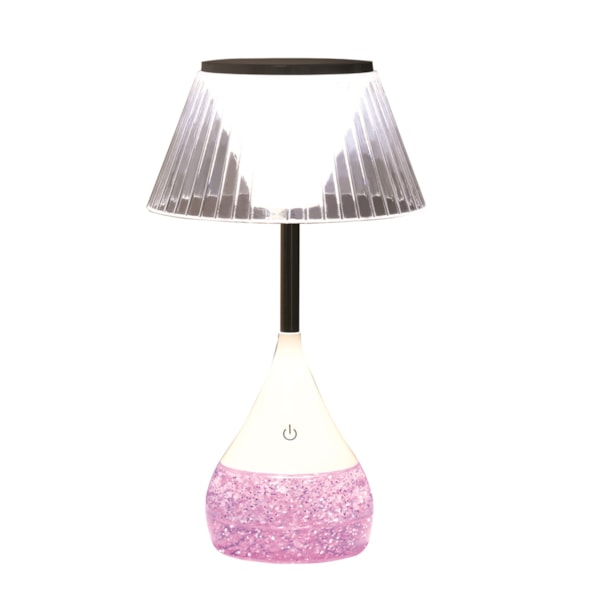 Lined Shade LED Colour Changing Glitter Lamp 15 x 28cm Lined Shade LED Colour Changing Glitter Lamp 15 x 28cm