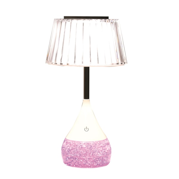 Pleated Shade LED Colour Changing Glitter Lamp 15 x 28cm Pleated Shade LED Colour Changing Glitter Lamp 15 x 28cm
