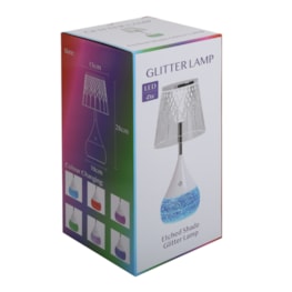 Etched Shade LED Colour Changing Glitter Lamp 13 x 28cm Etched Shade LED Colour Changing Glitter Lamp 13 x 28cm