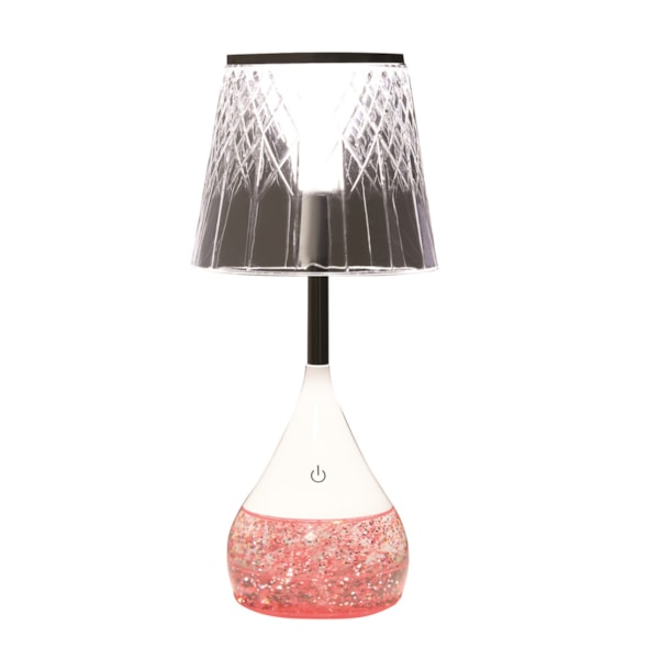 Etched Shade LED Colour Changing Glitter Lamp 13 x 28cm Etched Shade LED Colour Changing Glitter Lamp 13 x 28cm