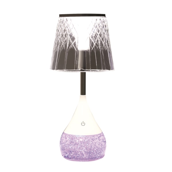 Etched Shade LED Colour Changing Glitter Lamp 13 x 28cm Etched Shade LED Colour Changing Glitter Lamp 13 x 28cm