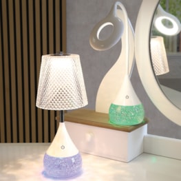 Diamond Shade LED Colour Changing Glitter Lamp 13 x 28cm Diamond Shade LED Colour Changing Glitter Lamp 13 x 28cm