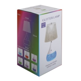 Diamond Shade LED Colour Changing Glitter Lamp 13 x 28cm Diamond Shade LED Colour Changing Glitter Lamp 13 x 28cm