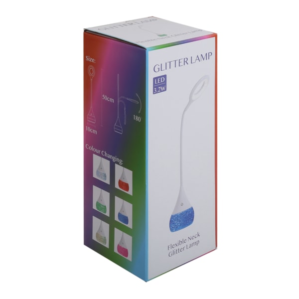 Flexible Neck LED Colour Changing Glitter Lamp 10 x 50cm Flexible Neck LED Colour Changing Glitter Lamp 10 x 50cm