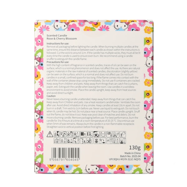 Hello Kitty Rose & Cherry Blossom Candle 140g Hello Kitty Rose & Cherry Blossom Candle 140g