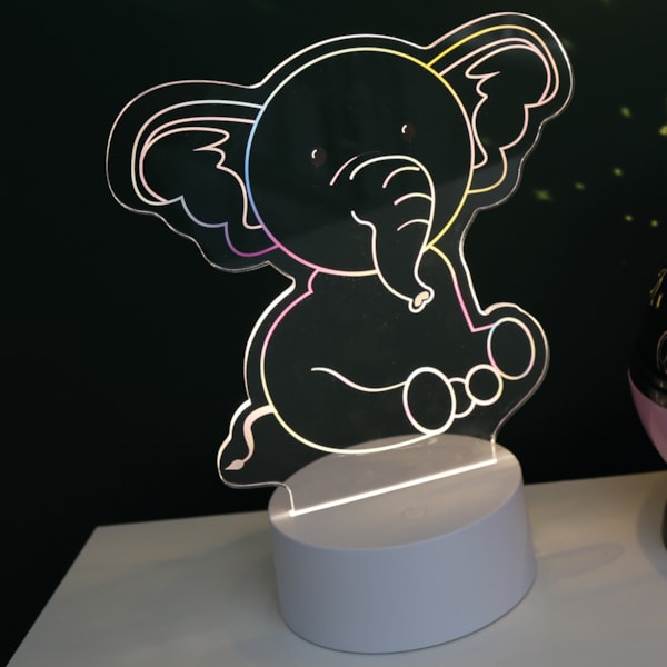 Unicorn and Elephant 2 in 1 Acrylic Lamp 21cm Unicorn and Elephant 2 in 1 Acrylic Lamp 21cm