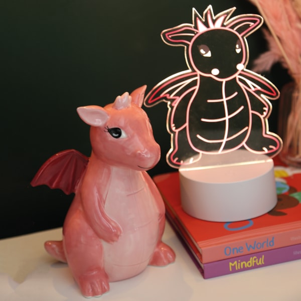 Monster and Dragon 2 in 1 Acrylic Lamp 21cm Monster and Dragon 2 in 1 Acrylic Lamp 21cm