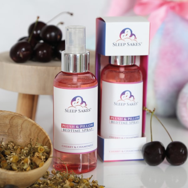 Cherry and Chamomile Fragranced Spray by Sleep Sakes 120ml Cherry and Chamomile Fragranced Spray by Sleep Sakes 120ml