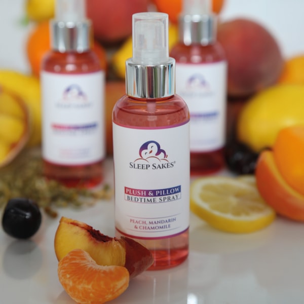 Peach, Mandarin and Chamomile Fragranced Spray by Sleep Sakes 120ml Peach, Mandarin and Chamomile Fragranced Spray by Sleep Sakes 120ml