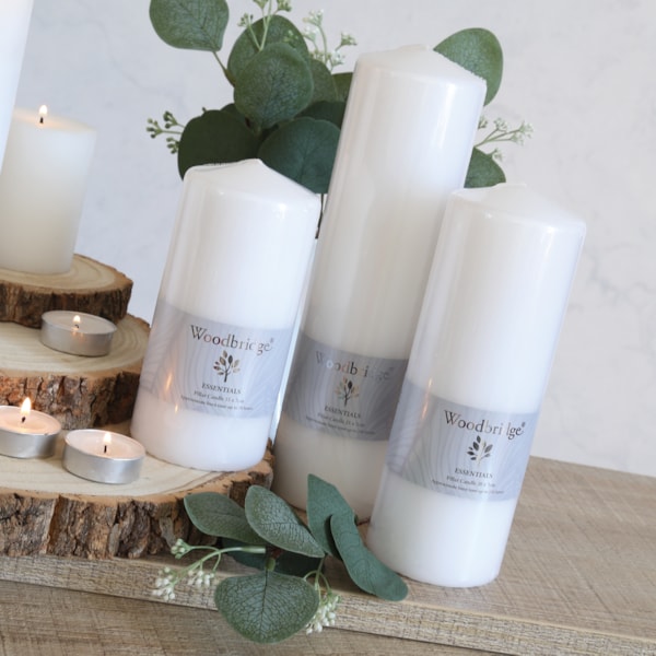 White Unscented Pillar Candle 15x7cm White Unscented Pillar Candle 15x7cm