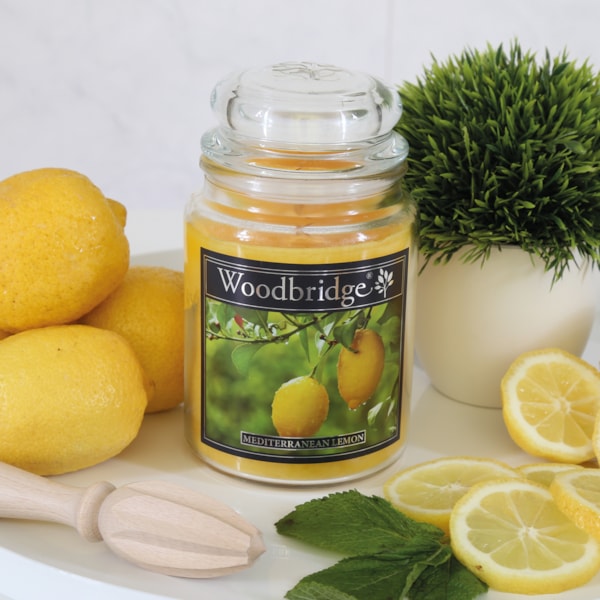 Mediterranean Lemon Woodbridge Large Scented Candle Jar Mediterranean Lemon Woodbridge Large Scented Candle Jar